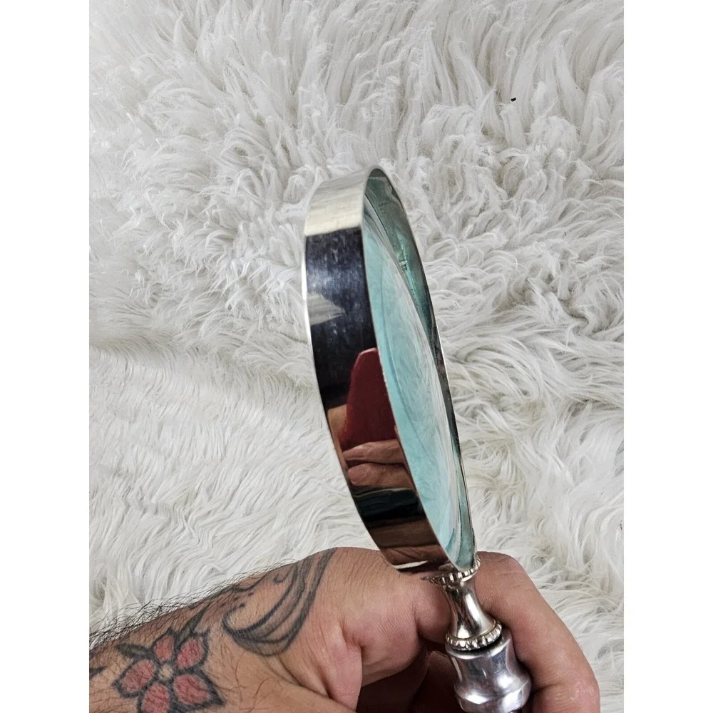 Rare Vintage Magnifying Glass Large Decorative Handheld Magnifier Keyring Handle